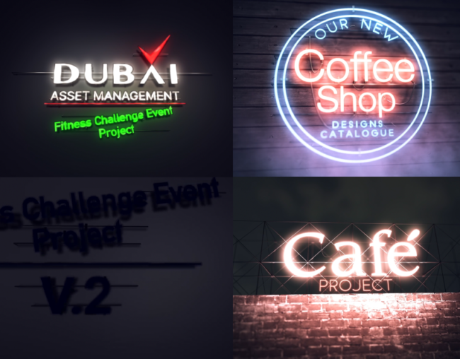 Neon logo & Text Animation